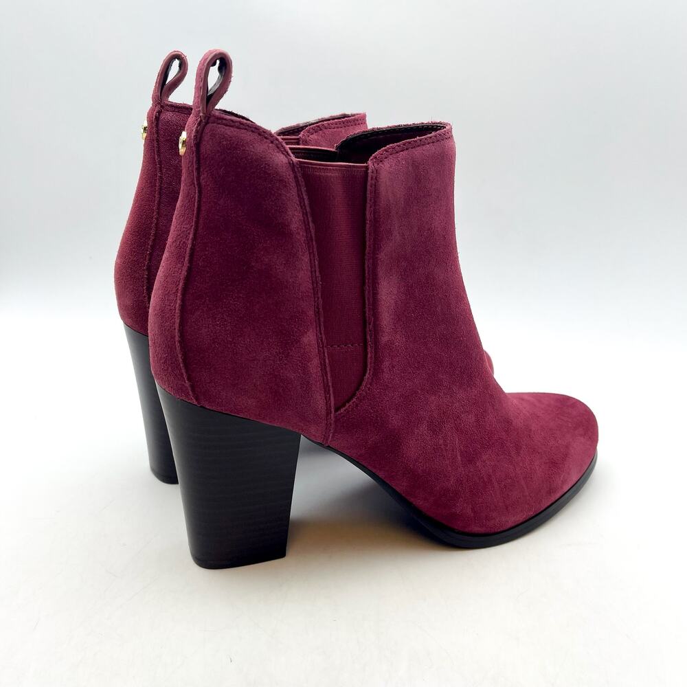 MICHAEL KORS Womens Evaline Booties Size 8.5M Mulberry Red Suede Heeled NWOB - Picture 8 of 14